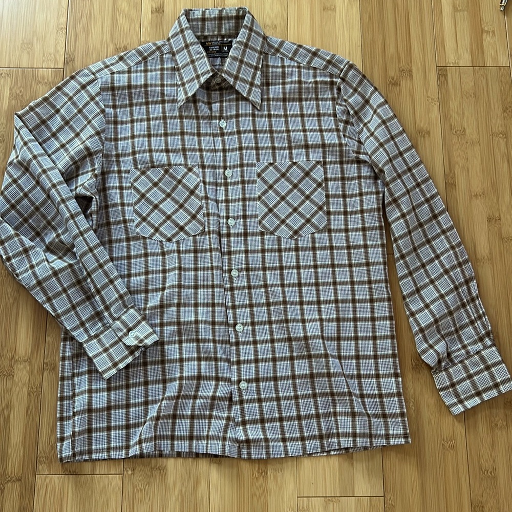Vintage 70s Westernwear Plaid Button-down Shirt Men’s Medium